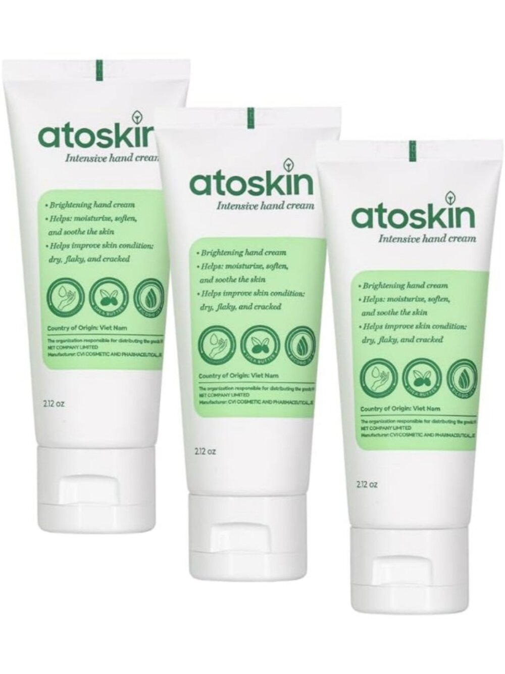 Intensive Hand Cream 3 Pack - Deep Moisturizing & Brightening for Dry, Cracked